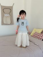 【90-140cm】キュロット 女の子 無地 レース ワイドパンツ - 画像 (4)