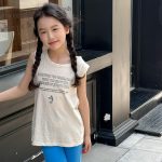【80-130cm】ベスト 女の子 英字 プリント シンプル - 画像 (5)