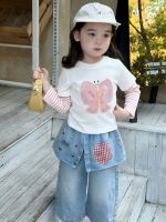 【90-150cm】トップス 女の子 レイヤード バタフライ かわいい - 画像 (4)