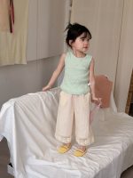 【90-140cm】ワイドパンツ 女の子 ナチュラル 通気性抜群 - 画像 (3)