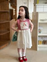 【80-130cm】ワンピース 女の子 チェック柄 レース ノースリープ - 画像 (2)
