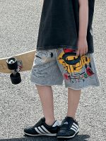 【90-120cm】ショートパンツ 男の子 プリント ルーズ - 画像 (4)