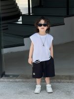 【90-140cm】Tシャツ 男の子 ノースリープ 無地 ストリート風 - 画像 (4)