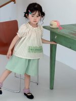 【90-140cm】シャツ 女の子 ドット柄 カジュアル アップリケ - 画像 (4)
