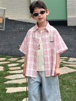 【90-160cm】半袖シャツ 男の子 チェック柄 通気性拔群