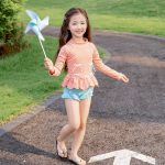 【90-140cm】水着 フリル リボン付き かわいい スイムウェア - 画像 (4)