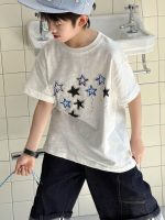 【100-160cm】Tシャツ 半袖 韓国風 星プリント 絶妙バランスのTシャツ