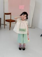 【90-140cm】シャツ 女の子 ドット柄 カジュアル アップリケ - 画像 (5)