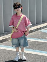 【90-140cm】半袖Ｔシャツorショートパンツ 男の子 デニム トレンド - 画像 (5)