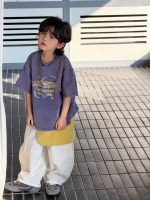 【100-150cm】Tシャツ 夏新作 ランドネック 半袖 プリント - 画像 (5)
