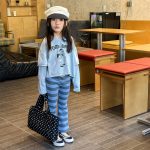 【80-130cm】パンツ 女の子 ボーダー柄 ベルボトム  履きやすい - 画像 (4)