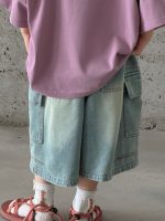 【100-150cm】ショートパンツ デニム ダメージジーンズ ゆったり - 画像 (4)