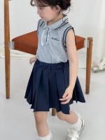 【80-140cm】セットアップ 女の子 ノースリープ プリーツ - 画像 (4)