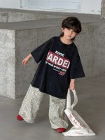 【100-160cm】Tシャツ 半袖 レトロ プリント ゆったり - 画像 (4)