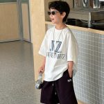 【90-160cm】半袖Ｔシャツ 男の子 プリント 英字 着せやすい