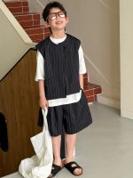 【90-160cm】セットアップ 男の子 ストライプ トレンド - 画像 (2)