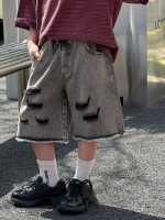 【90-150cm】ショートパンツ 男の子 ダメージジーンズ レトロ