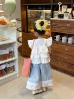 【90-150cm】トップスorパンツorセットアップ 女の子 フリル シンプル - 画像 (3)