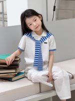 【100-170cm】半袖 Tシャツ 女の子 肩掛け ニット 学園風 ナチュラル - 画像 (2)