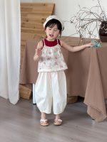 【90-140cm】トップス 女の子 花柄 2点セット 韓国風