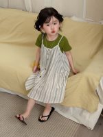 【90-140cm】半袖Ｔシャツorワンピース ストライプ シンプル - 画像 (5)