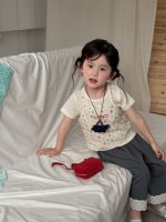 【90-140cm】キャミソール+半袖Ｔシャツ 女の子 花柄 合わせやすい - 画像 (3)