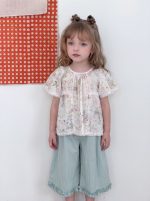 【90-140cm】シャツ 女の子 花柄 フリル 切り替え - 画像 (6)