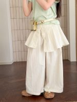 【100-170cm】パンツ 女の子 おしゃれ フェイクレイヤード