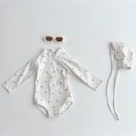 【66-100cm】水着 チェック柄 ドット柄 長袖 日焼け止め 帽子付き スイムウェア - 画像 (5)