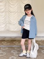 【100-170cm】シャツ 女の子 ストライプ ベーシック 肌触り良い - 画像 (6)