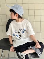 【100-160cm】Tシャツ 半袖 韓国風 星プリント 絶妙バランスのTシャツ - 画像 (4)