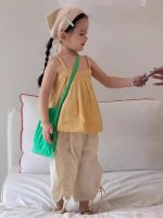 【90-150cm】トップスorパンツorセットアップ 女の子 無地 ルーズ - 画像 (5)