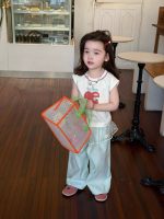 【90-150cm】セットアップ 女の子 カートゥーン リンゴ ひらひら袖 - 画像 (5)