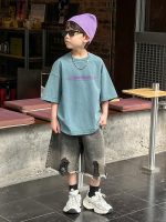 【90-150cm】半袖Ｔシャツorショートパンツ 男の子 デニム レトロ - 画像 (3)
