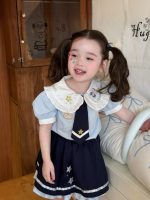 【90-150cm】セットアップ 女の子 丸襟 アカデミック風 - 画像 (2)
