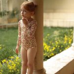 【90-150cm】水着 フロントジップ 長袖 花柄 かわいい - 画像 (14)