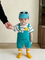 【66-100cm】ロンパース ベビー 半袖 かわいい ボーダー柄 - 画像 (3)