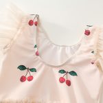 【90-140cm】水着 帽子付き チェリー柄 キュート スイムウェア - 画像 (6)