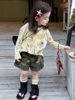 【90-150cm】トップスorショートパンツ 女の子 落青き カモフラ - 画像 (5)