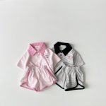 【80-130cm】セットアップ ストライプ 半袖 ポロシャツ＋ショートパンツ - 画像 (2)