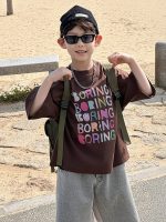 【90-160cm】半袖Ｔシャツ 男の子 英字 プリント カジュアル - 画像 (2)