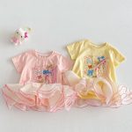 【73-120cm】半袖Ｔシャツ ベビー チュール フリル プリント - 画像 (3)