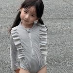 【90-140cm】水着 ストライプ フリル おしゃれ - 画像 (3)