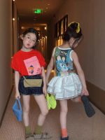【90-150cm】半袖Ｔシャツ or ショートパンツ 女の子 プリント カジュアル - 画像 (3)
