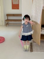 【90-140cm】トップス 女の子 ノースリーブ チェック柄 切り替え - 画像 (4)