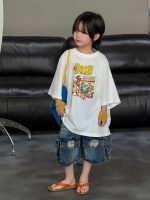 【100-150cm】Tシャツ ラウンドネック 半袖 プリント カジュアル - 画像 (3)
