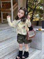 【90-150cm】トップスorショートパンツ 女の子 落青き カモフラ - 画像 (2)