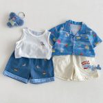 【73-120cm】ベストor半袖Ｔシャツorパンツ ベビー かわいい カジュアル - 画像 (4)