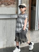 【90-130cm】ベストorショートパンツ 男の子 デニム トレンド - 画像 (2)