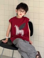 【100-160cm】ノースリーブTシャツ 夏 キッズ ペガサスプリント デイリーカジュアル - 画像 (3)